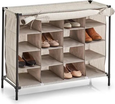 Produktbild von Leichtes Schuhregal mit 16 Fächern, 84x35x66cm (Höhe x Breite x Tiefe)