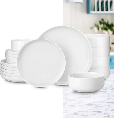 Obrázek produktu pro sada nádobí pro 6 osob – bílá – porcelán – pro stolování – večeře – dezertní talíře