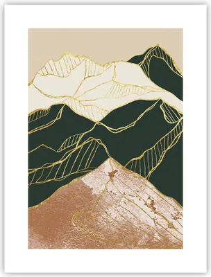 Produktbild von Poster - Poster ohne Rahmen - Abstrakt Landschaft Berge - 30x40 cm - Wand Bild - Wanddeko - Wandbilder - Kunstposter - Wandposter - Bilder - Kunstdruck - Wanddekoration - Wandbild - P2XPA30x40-5173