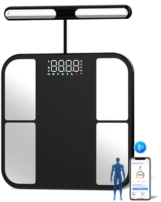 Produktbild von Körperfettwaage Messung von Körperfett, Muskelanteil, Kalorienanzeige usw. mit App zur Übertragung und Tracking der Messwerte, präzise Ganzkörper
