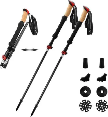 Produktbild von Famanu Wanderstock - Hochwertige Trekkingstöcke mit ergonomischen Griffen