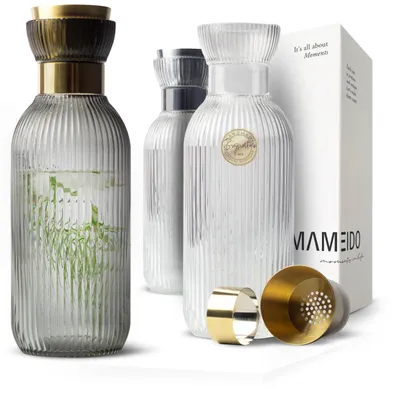Produktbild von Glas-Wasserkanne mit Ausguss und Sieb, 1 Liter