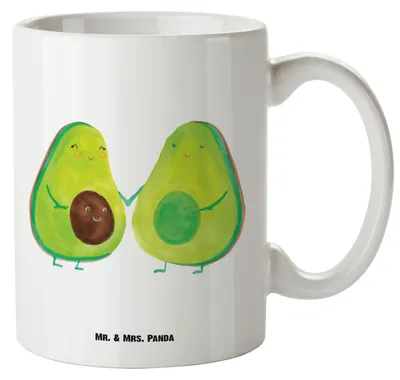 Produktbild von Mr. & Mrs. Panda weisse tasse Avocado Pärchen - Weiß - Geschenk, Pott, Familie, steingut, Schwangerschaft, Keramiktasse, Liebe, Kinder, Jumbo, Teepott