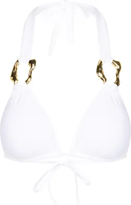 Produktbild von Moda Minx Bikinioberteil Irregular Hoop Triangle Top mit edlen Schmuckelementen White M