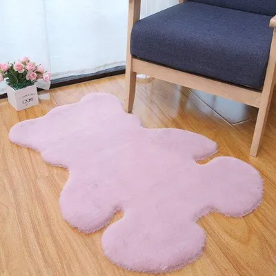 Produktbild von Kunstmatig pluchen vloermat, rote Deko für Schlafzimmer oder Kinderzimmer, 60x90cm