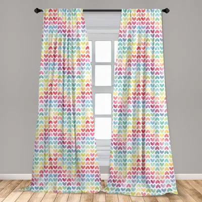 Produktbild von Abakuhaus, Fenstervorhänge, Bunte Herzen, 2-Panel-Set, 150 x 245 cm