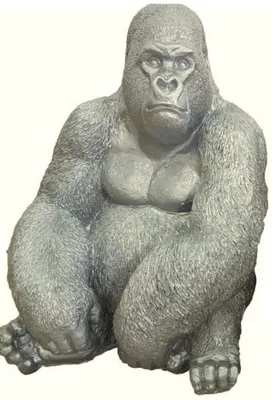 Produktbild von Casa Padrino Luxus Deko Skulptur Gorilla Affe Silber H. 75 cm - Wetterbeständige Gartendeko Figur - Deko Figur - Deko Tierfigur - Garten Deko - Luxus Deko Accessoires