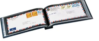 Produktbild von PRINZ Album 5000 Serie Ringbuch für Ersttagsbriefe 50 Folientaschen blau 240x145 mm