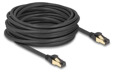 Produktbild von DeLOCK RJ45 Netzwerkkabel Cat.6A Stecker zu Stecker S/FTP schwarz 10 m mit Cat.7 Rohkabel Industrie und Outdoor tauglich, 10 m, Cat7, S/FTP (S-STP), RJ-45, RJ-45, Schwarz