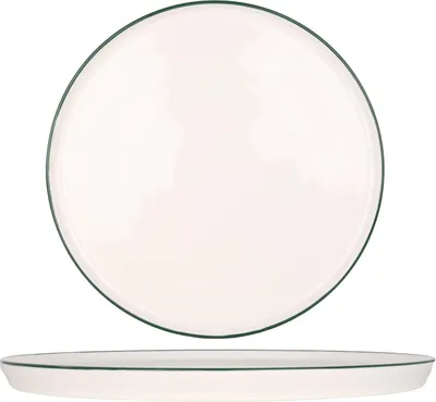 Immagine prodotto di Piatto da portata Rinart - Bordo verde - Porcellana - 28 cm