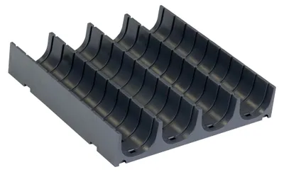 Produktbild von Werkbank-Schubladen-Muldenelement mit 4 Mulden, Grau, 148 x 148 x 28 mm (L x B x H)
