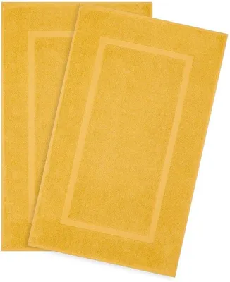 Produktbild von Ibenzoa® 2‑teiliges Badematten‑Set – weiche, saugfähige Badmatten 51×86 cm, 100% Baumwolle, 900 g/m², senfgelb, schnelltrocknend & waschbar