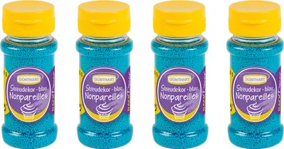 Produktbild von BackDecor Streudekor Nonpareilles blau, Set mit 4 Stück (4x85g)
