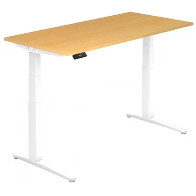 Zdjęcie produktu dla Biurko Hammerbacher z elektryczną regulacją wysokości, 160 x 80 cm, buk/biały