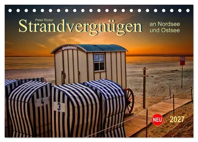 Produktbild von Strandvergnügen - an Nordsee und Ostsee (Tischkalender 2027 DIN A5 quer), CALVENDO Monatskalender