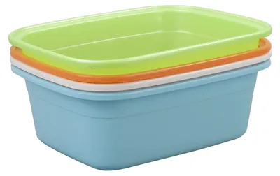 Immagine prodotto di Set di 4 lavelli in plastica colorata, capacità 12 litri