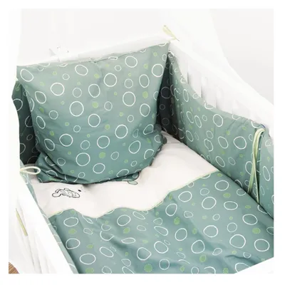 Produktbild von Alvi Baby Komplettset für Wiege 80x80 – Bettwäsche, Nestchen & Himmel – Motiv Schildkröten – Für Schaukelwiege