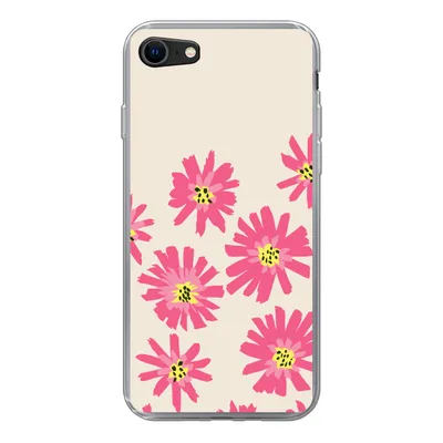 Produktbild von MuchoWow® Handyhülle Schutzhülle Hülle für iPhone 7 Blumen - Muster - Minimalismus Silikon Softcase Handy Hülle - Kartenhalter