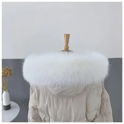 Imagen del producto de Cuello de imitación de piel - Chaqueta de invierno desmontable - Blanco