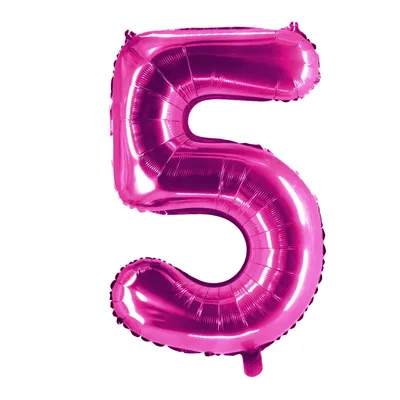 Produktbild von Folienballons Pink 100cm Zahl 5 5-ter Kinder-Geburtstag Zahlenballon