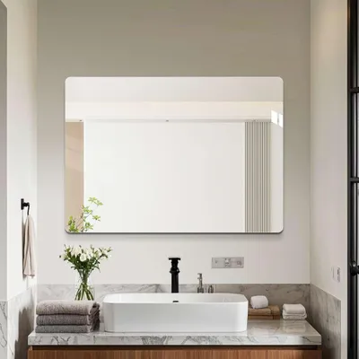 Produktbild von 50x70 cm Badezimmer Spiegel Wandspiegel – Schminktisch Spiegel zur Wandmontage für Bad