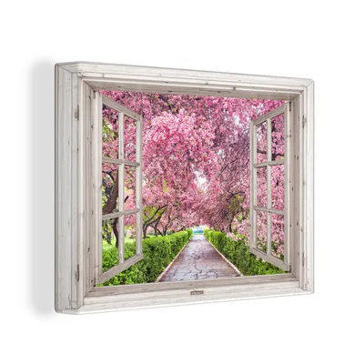 Obrázek produktu pro OneMillionCanvasses® Malba na plátně Nástěnná malba na plátně - Japonské - Sakura - Květ - Strom - Květní větve - Průhledné - 40x30cm