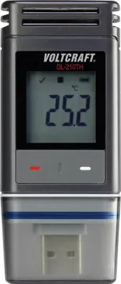 Zdjęcie produktu dla Rejestrator temperatury VOLTCRAFT, rejestrator wilgotności DL-210TH Mierzona zmienna temperatura, wilgotność -30 do +60 °C (DL-210TH)