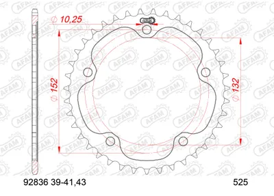 Produktbild von AFAM Kettenrad Stahl Standard - 525