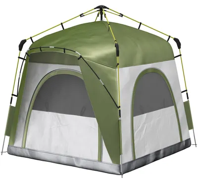 Produktbild von Outsunny Camping Zelt 3 Personen Zelt Familienzelt 190T Kunstleder1000mm