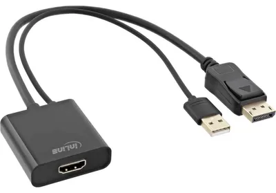 Productafbeelding van InLine 17169P, 0,3 m, HDMI Type A (standaard), DisplayPort, Vrouwelijke connector, Mannelijke connector, Rechte kabel