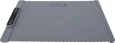 Image de Plateau chauffant électrique chauffant toute la surface, enroulable, portable, en silicone, avec 3 réglages de température, pour réchauffer les aliments 60��C-100��C, pour les réunions et les fêtes Gris