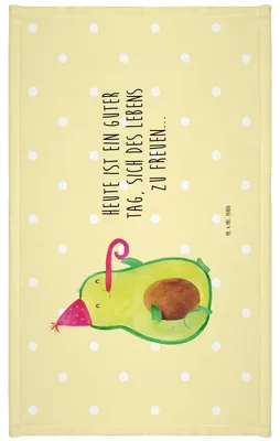 Produktbild von Mr. & Mrs. Panda Handtuch Avocado Feier - Gelb Pastell - Geschenk, kleines, Tröte, Party, Flauschtuch, baumwolle, Gute Laune, Baumwollhandtuch, Frotteehandtuch
