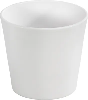 A white ceramic planter pot.