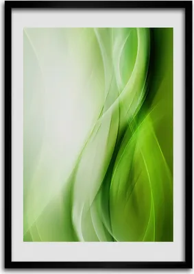 Produktbild von Bild - Bilderrahmen - Foto - 70 cm x 100 cm - MDF - Rahmen - Wandkunst - Grüne Wellen Hintergrund
