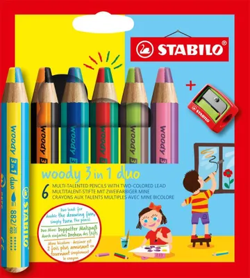 Produktbild von Stabilo - farbiger Bleistift 882 Woody 3 in 1 6st Assorti | Endui a 6 piece | 5 Stücke