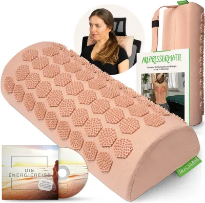 Produktbild von BACKLAxx ® Akupressur Nackenrolle – Akupressur Kissen für Nacken, Schulter, Rücken und Fuß zum Verspannungen lösen – Akupressurkissen zum Nackenschmerzen lindern – Massage Nackenrolle