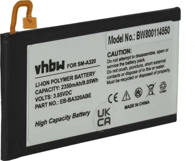 Produktbild von vhbw Akku kompatibel mit Samsung Galaxy SM-A320FL, SM-A320Y, SM-A320Y/DS Handy Smartphone Telefon (2350 mAh, 3,85 V, Li-Polymer)