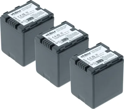 Produktbild von vhbw 3x Akku kompatibel mit Panasonic HC-X900M, HC-X900, HC-X909, HC-X800 Videokamera Camcorder (2200 mAh, 7,2 V, Li-Ion) + Infochip