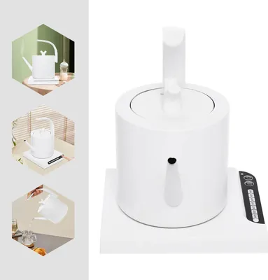 Immagine prodotto di Bollitore elettrico - Bollitore - 1000 W - Regolazione della temperatura - Acciaio inossidabile - Con base di appoggio - Bianco