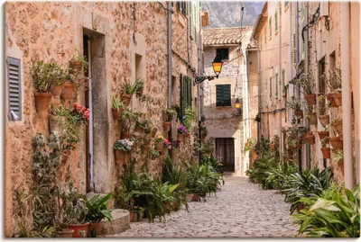 Produktbild von ARTland Leinwandbild Altstadtgasse in Valldemossa I Größe: 90x60 cm