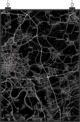 Produktbild von Mr. & Mrs. Panda Bild Erkrath DIN A4 - Geschenk, wanddeko, drucke, Kunstdruck, Stadt Dorf Karte Landkarte Map Stadtplan, Plakat, Wandbild