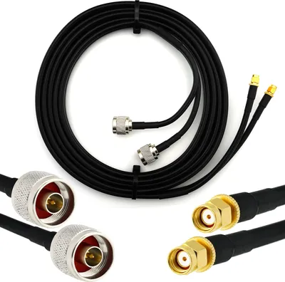 Obrázek produktu pro 5m koaxiální kabel RP-SMA samec na N samec - HF-240 (ekvivalent LMR 240) anténní kabel - pro anténu WiFi routeru Bezdrátový RF WLAN radiomodem