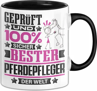 Produktbild von Pferdepfleger Geschenk Lustiger Spruch für Pferdepfleger Geschenkidee Bester Pferdepfleger Der Welt (Schwarz)