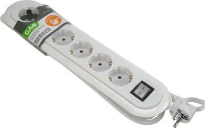 Produktbild von GAO Steckdosenleiste mit Schalter 6 fach Mehrfachsteckdose Meridian Line weiß