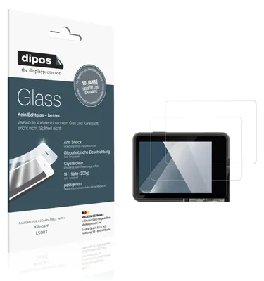 Produktbild von 2x Schutzfolie für Xilecam L500T - Anti-Shock 9H Folie dipos Glass Kunststoffglas
