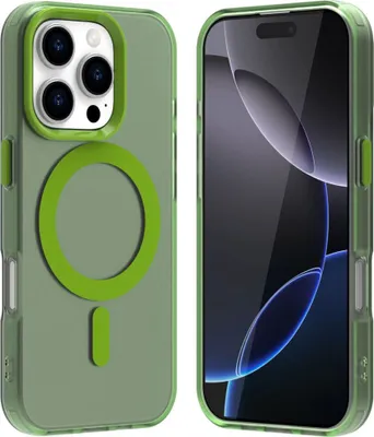 Obrázek produktu pro Pouzdro pro iPhone 16 Pro, kompatibilní s MagSafe, tenké poloprůhledné matné nárazuvzdorné pouzdro na telefon Zelený