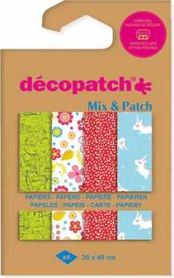Produktbild von Décopatch 6x Pkg 4 Bl 30x40 cm Verzauberte Einhörner Gemischte Sortierung DP045C