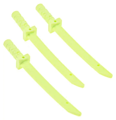 Produktbild von 3x Lego Figuren Waffe Schwert Katana yellowish gelblich grün Ninja Samurai 21459