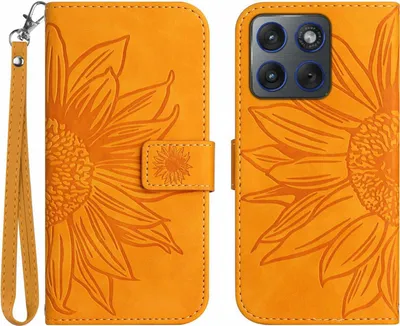 Produktbild von Motorola Edge 70 Hülle - Coverup Sonnenblume Klapphülle mit Schlüsselband - Gelb