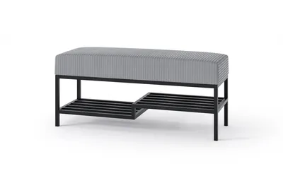 Produktbild von Design Möbel - Sitzbank 80 cm - Industrial Stil - Gepolsterte Bank mit Ablage - Loft Design - Stahlkonstruktion